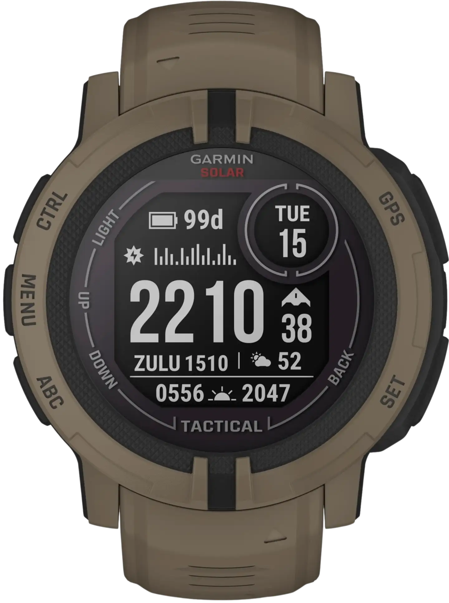 Garmin Instinct 2 solar taktinen versio multisport GPS kello, ruskea - 1