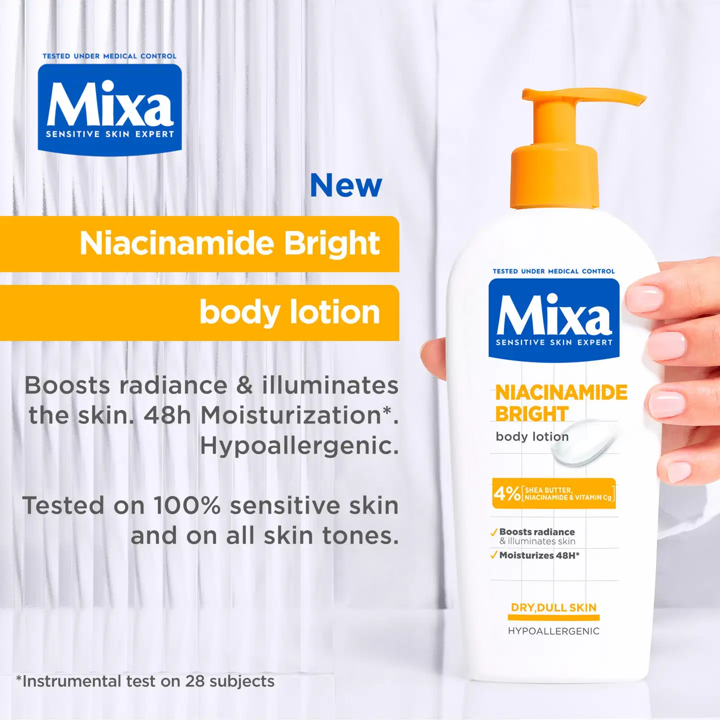 Mixa Niacinamide Brigh Vartalovoide Vartalovoide kuivalle ja samealle iholle 250ml - 7