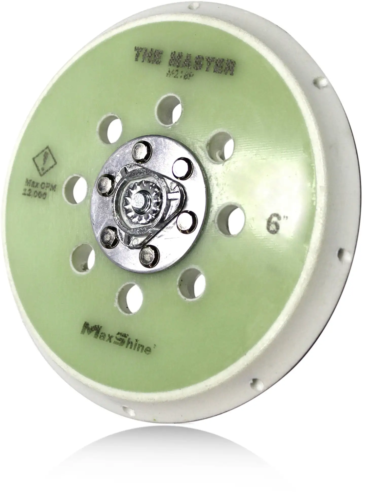 Maxshine 3011150P Pro Series 6" tarrakiinnitteinen tukilaikka – 8-reikäinen, 5/16"-24 kierre, jopa 12 000 OPM, lämpöä kestävä polyuretaani, yhteensopiva DA-kiillotuskoneiden kanssa - 3