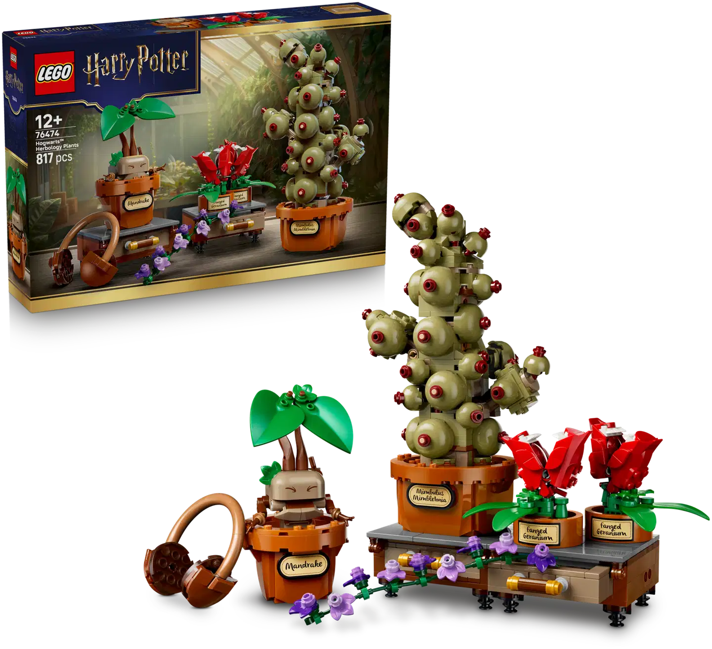 LEGO® Harry Potter TM 76474 Tylypahkan yrttitiedon oppitunnin kasvit - 1