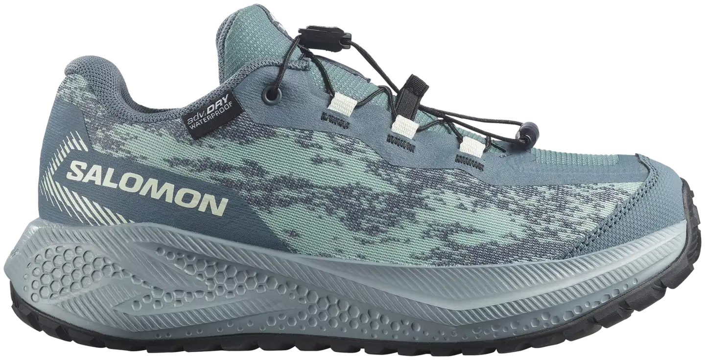 Salomon Aero gravel waterproof junior, vedenpitävä juoksukenkä - Stormy Weather/Lichen/Clearly - 1