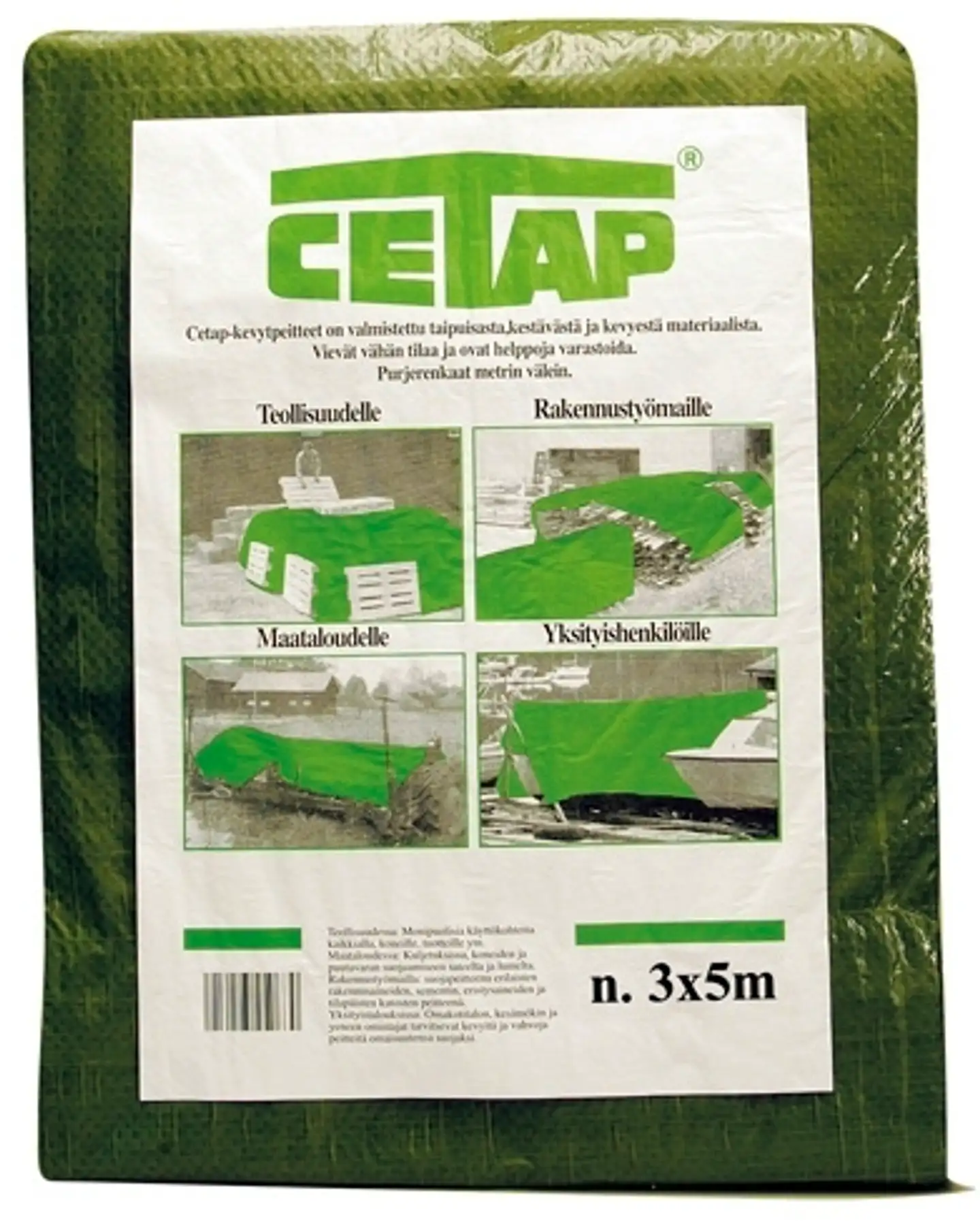 Cetap kevytpeite n. 3x5 m, 80gr/m2, vihreä