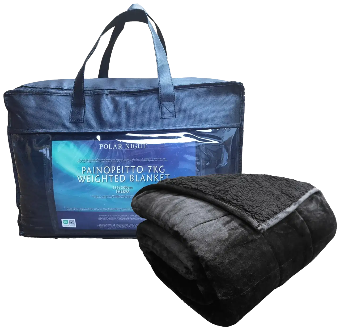 Polar Night painopeitto 135x200cm sherpa black - Musta - 4