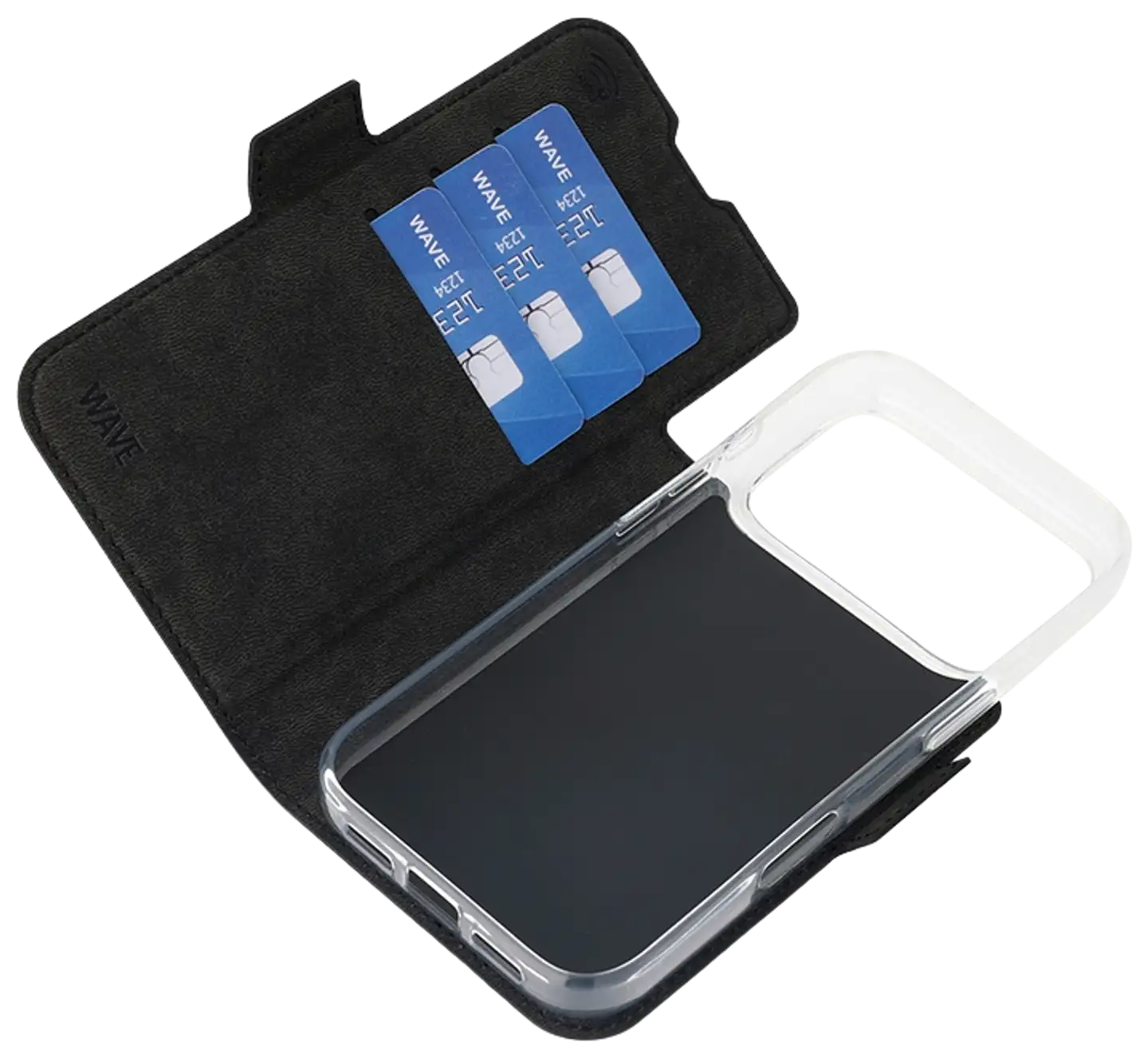 Wave MagSafe -yhteensopiva Book Case, Apple iPhone 17 Pro, musta - 5