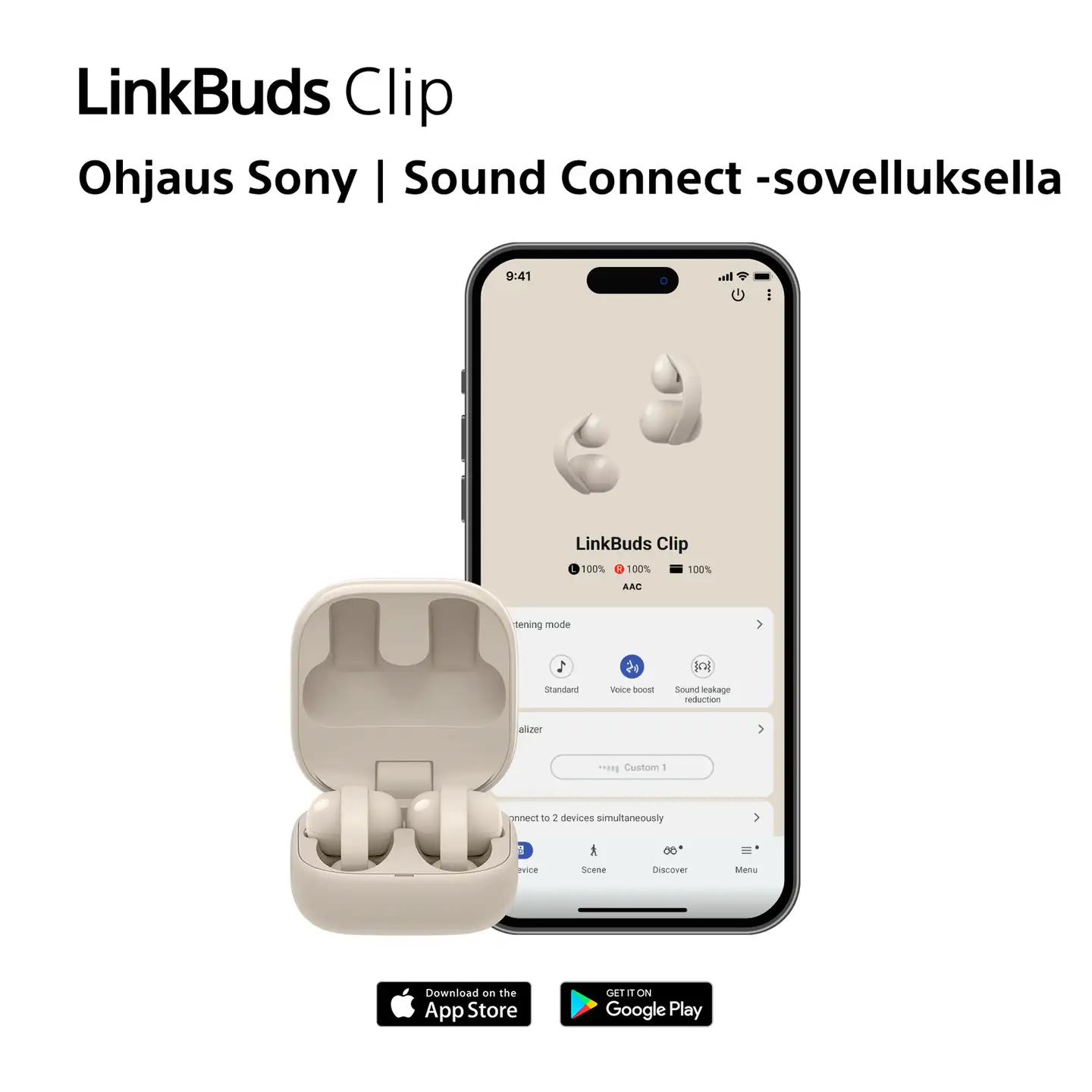 Sony LinkBuds Clip Open-Ear kuulokkeet WF-LC900B, musta - 6