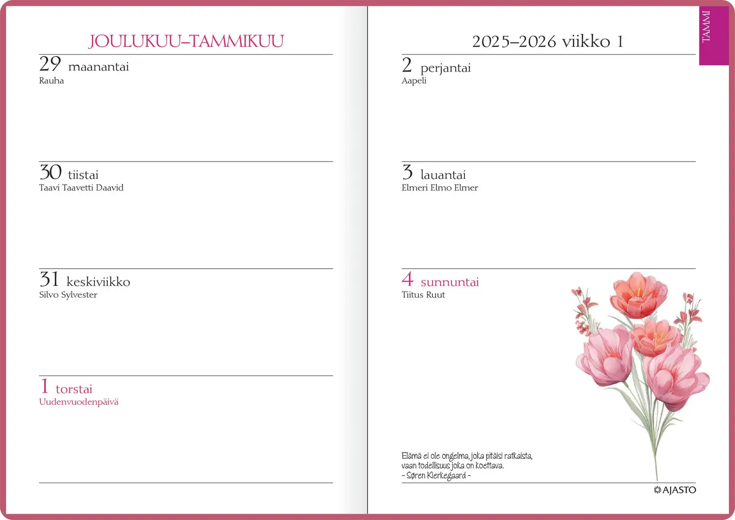 Ajasto taskukalenteri Tempo - 2