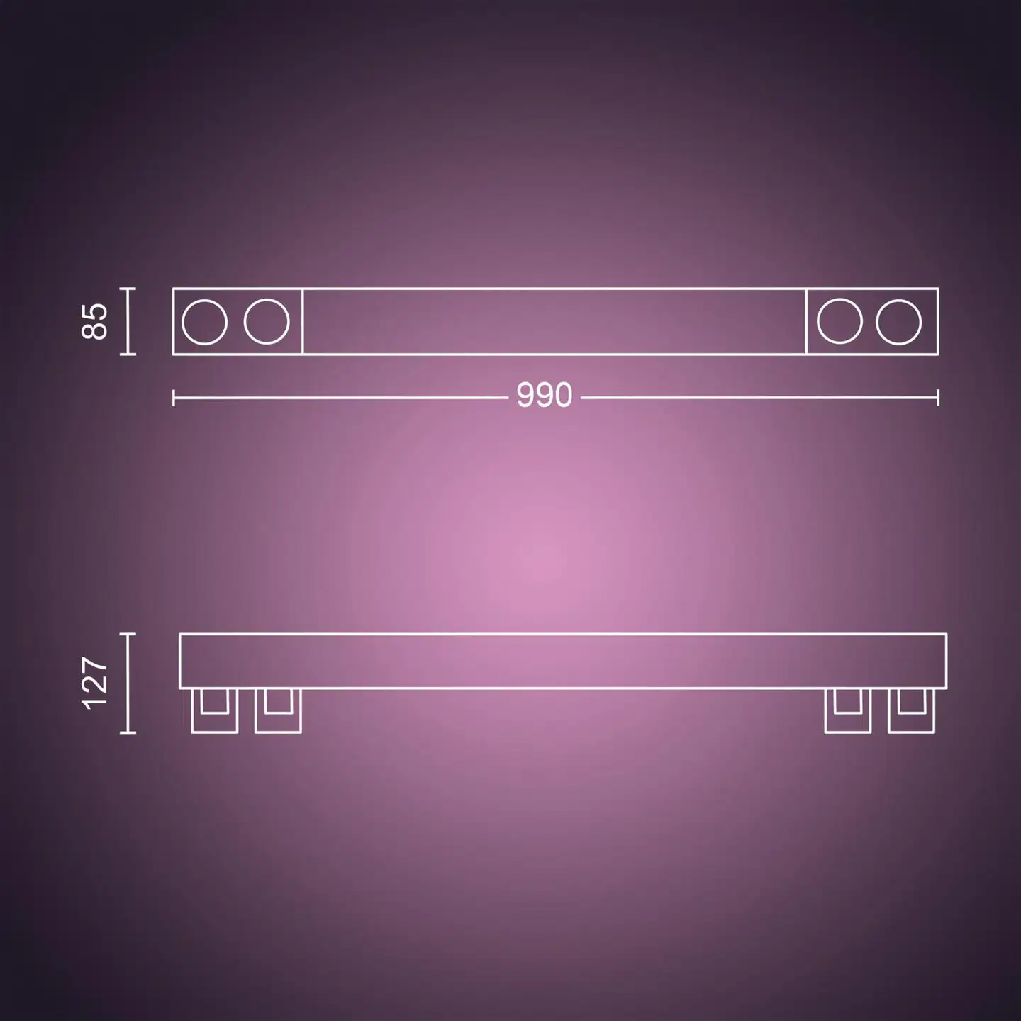 Philips Hue Centris -kattovalaisin neljällä kohdevalolla 40W 2000-6500K 4400LM musta - 2