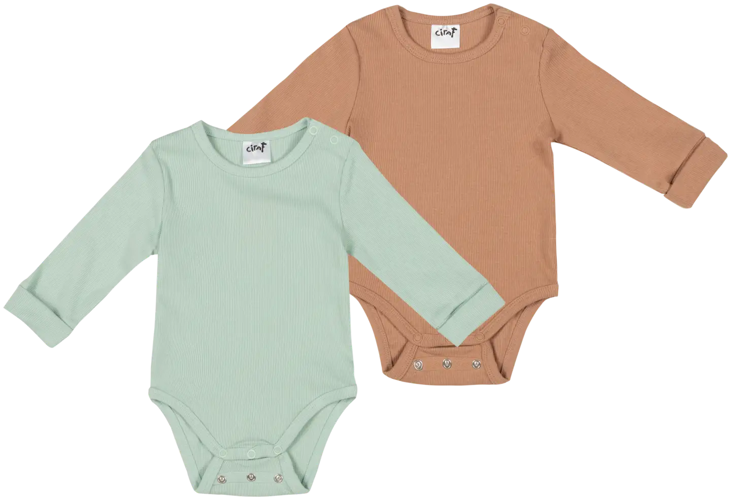 Ciraf vauvojen ribbibody 250B252922 2-pack - Surf Spray & Warm taupe - 1