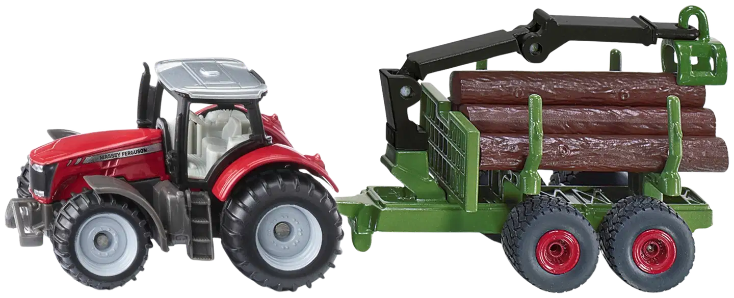 Siku Massey Ferguson ja metsäperävaunu