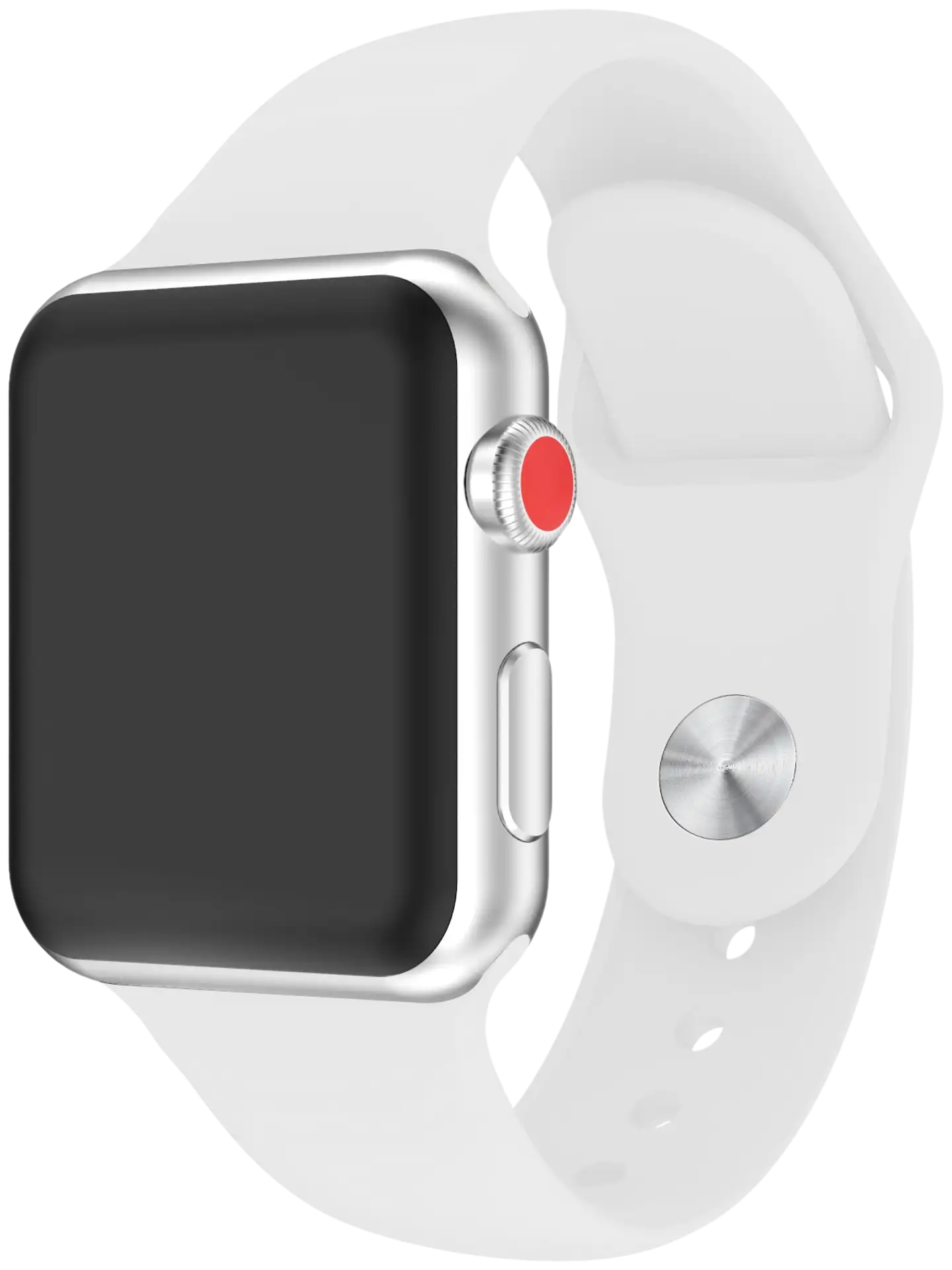 Wave Silikoniranneke, Apple Watch 42mm (Series 1-9) / Apple Watch 44mm / Apple Watch 45mm / Apple Watch 46mm / Apple Watch 49mm, Valkoinen - 2