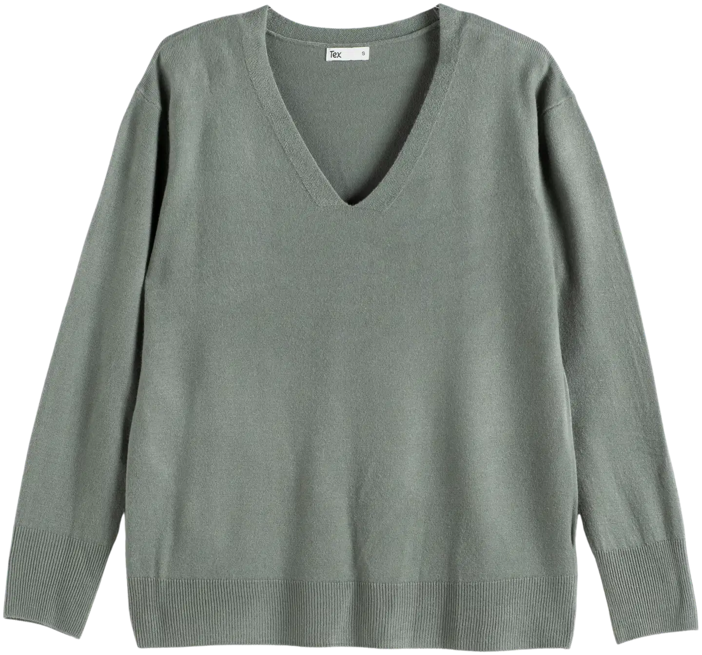 TEX naisten neulepusero V-kaulus I286107 - KHAKI - 4
