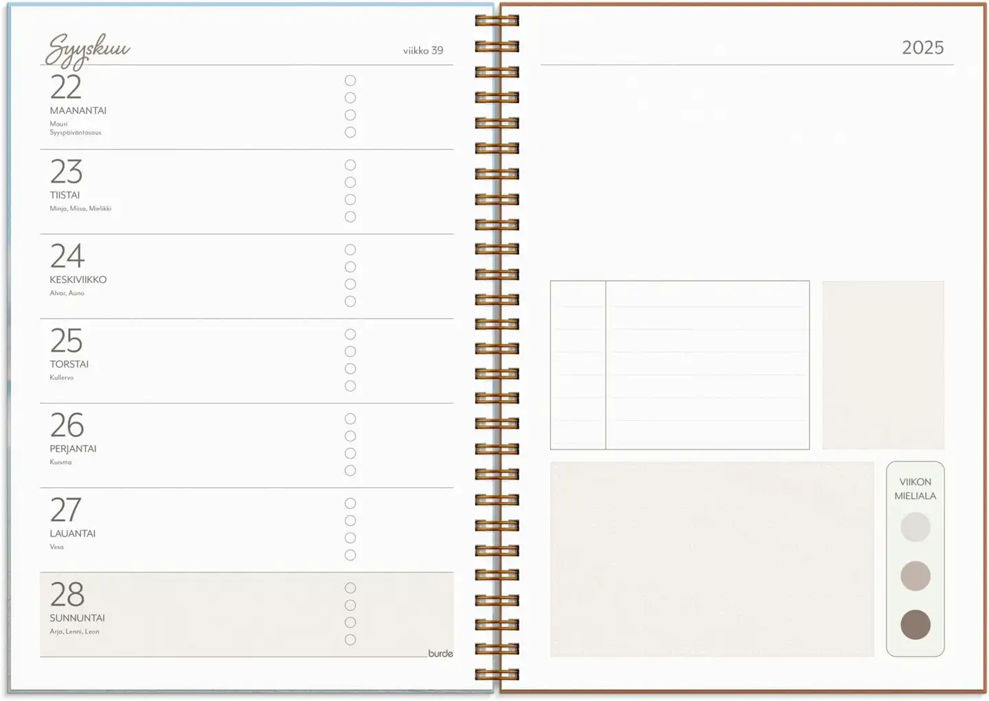 Burde Kalenteri 25/26 Life Planner Feel good - 2