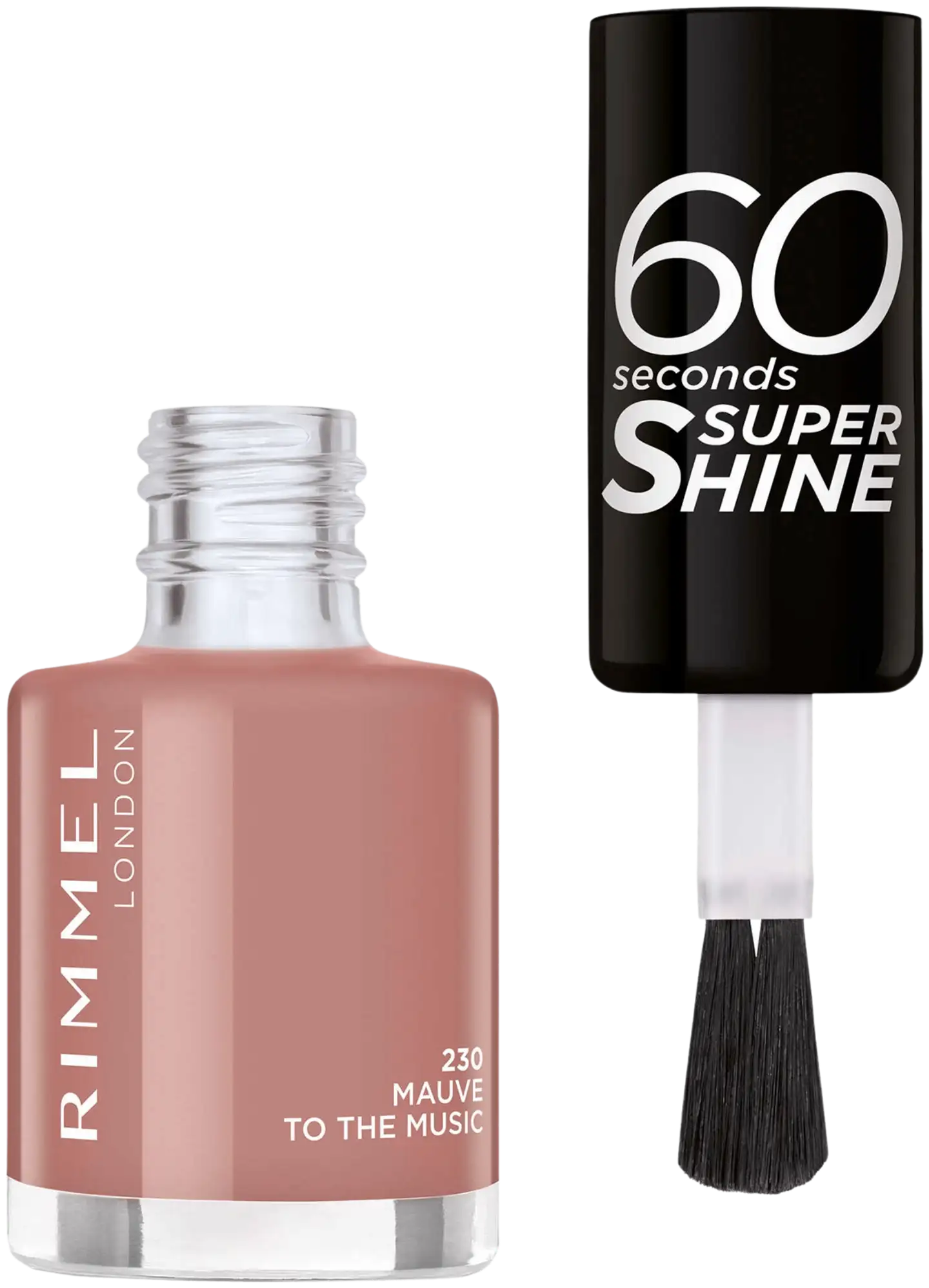 Rimmel 60 Seconds Super Shine kynsilakka 8ml, 230 Mauve to the Music - 2