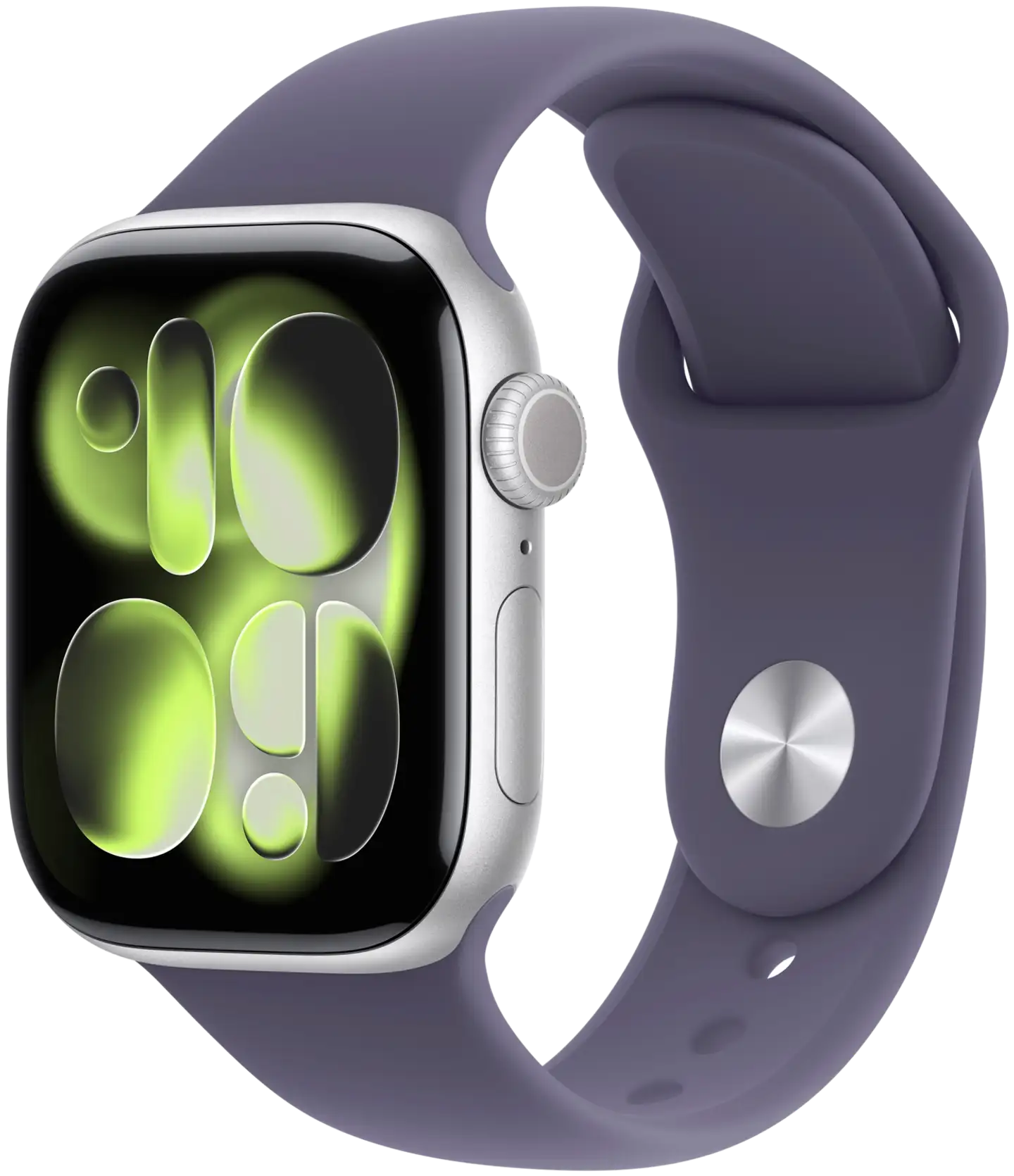Apple Watch Series 11 GPS 46mm hopeinen alumiinikotelo, purple fog sport ranneke - S/M - MEV94QN/A - 2