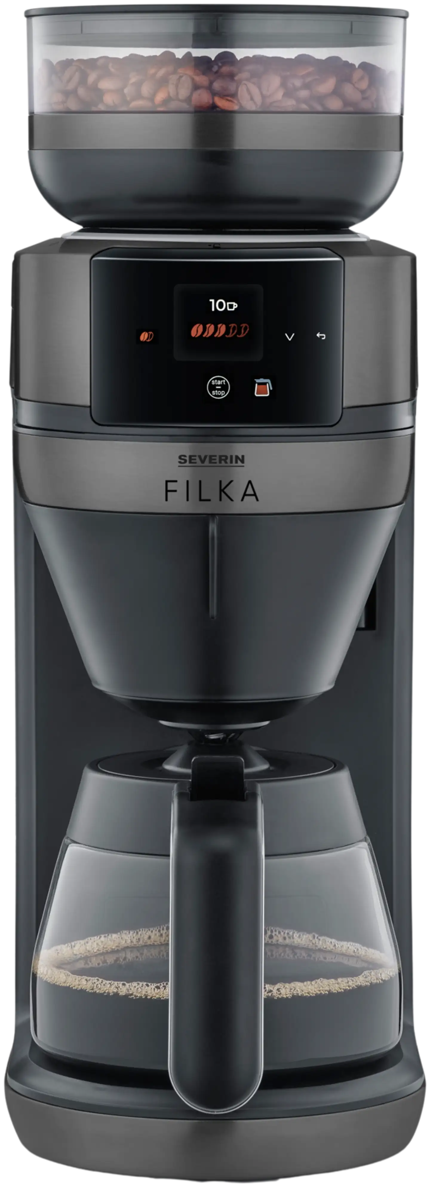 Severin kahvinkeitin lasikannulla KA4854 Filk Dark Inox - 2