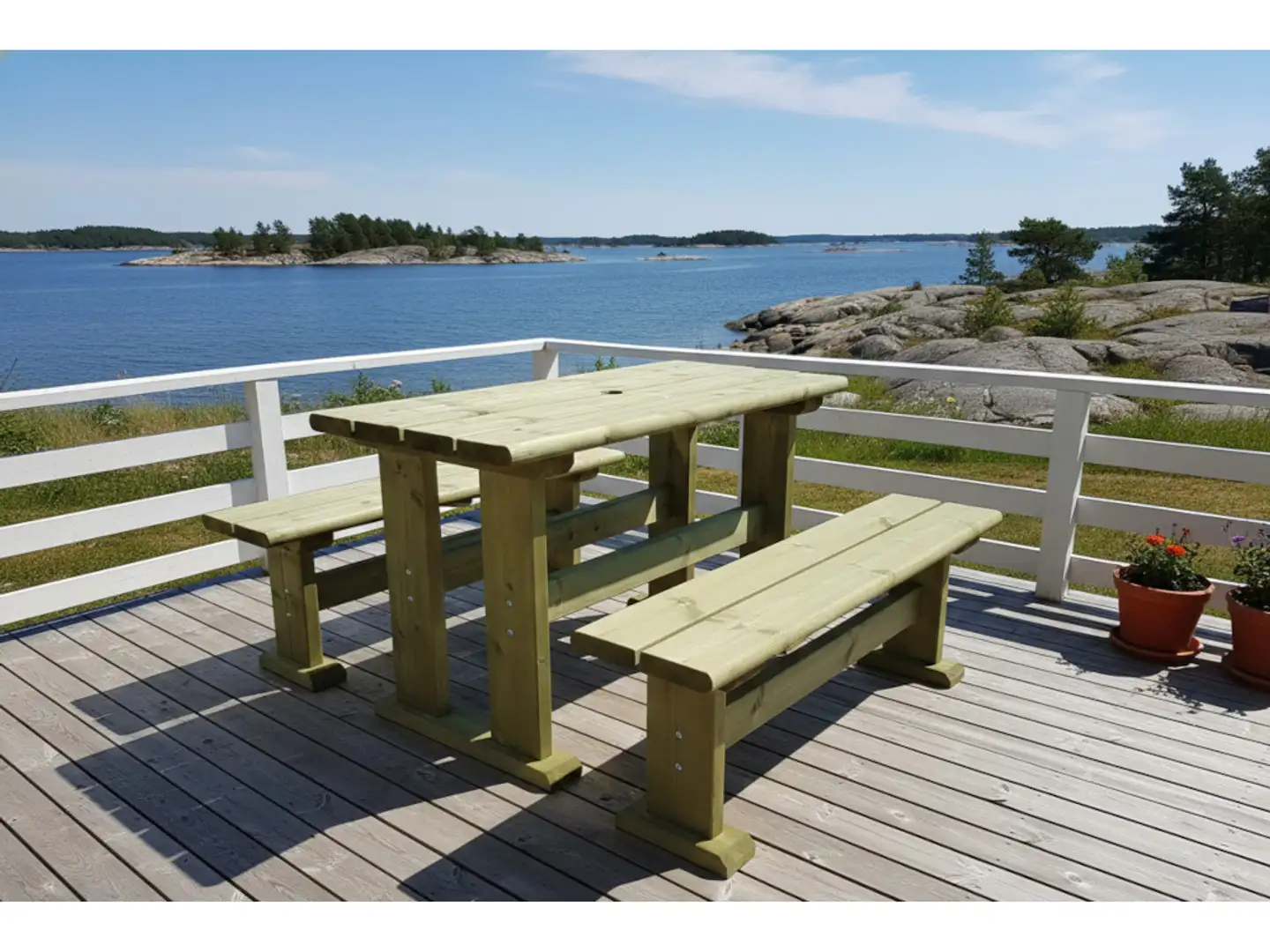 Tammiston Puu Penkki Saku 120cm kestopuu vihreä - 3