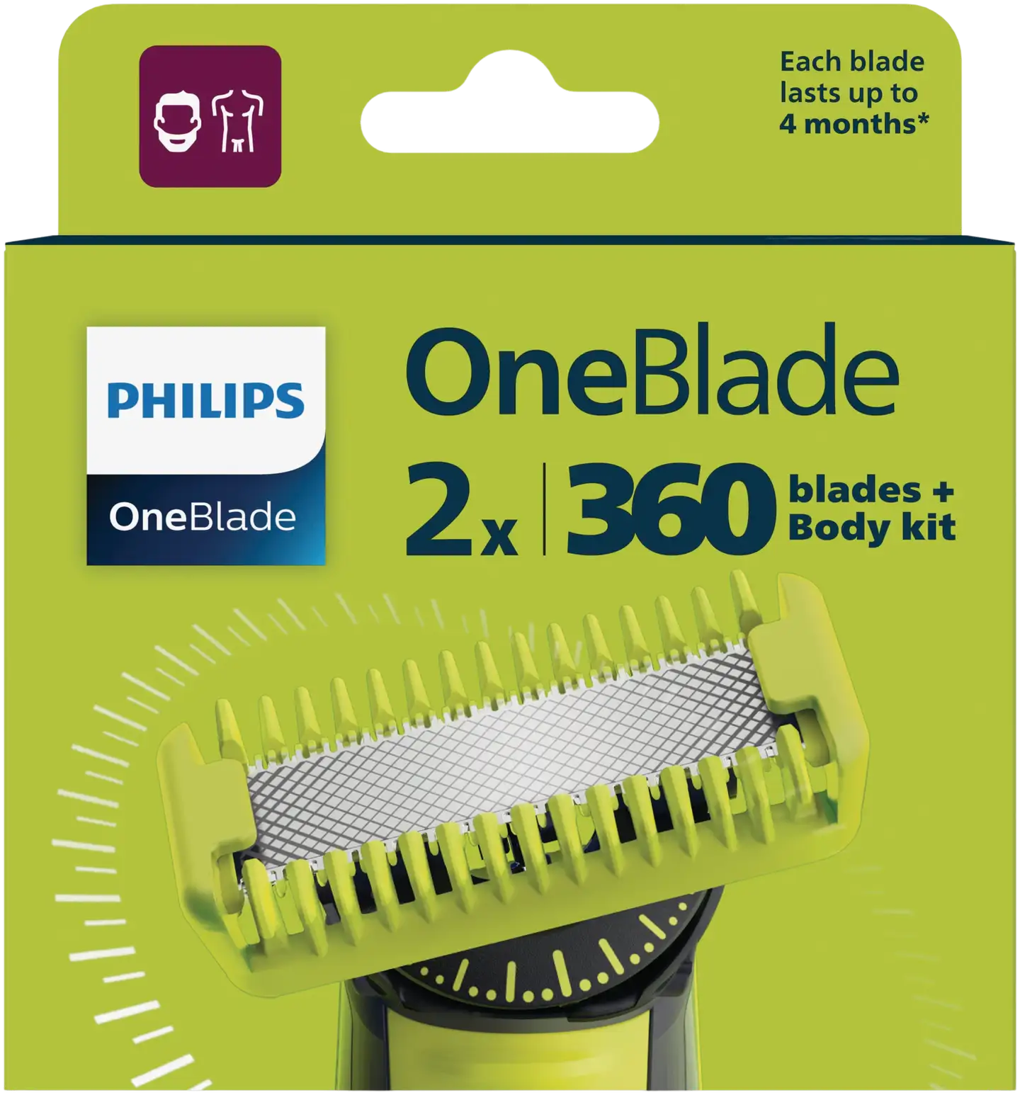 OneBlade vaihtoterät 360 F&B QP624/50 - 9