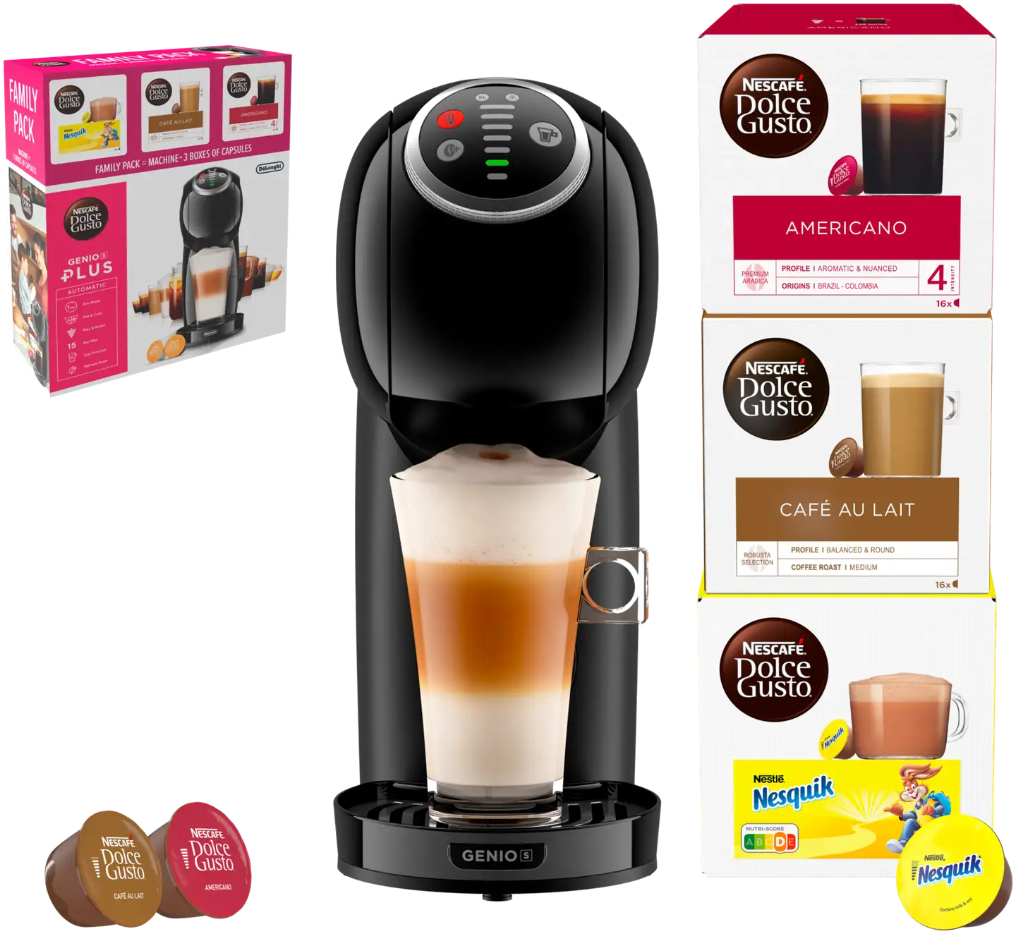 Nescafé Dolce Gusto Genio S Plus FAMILY PACK XXL kapselikonepakkaus - 1