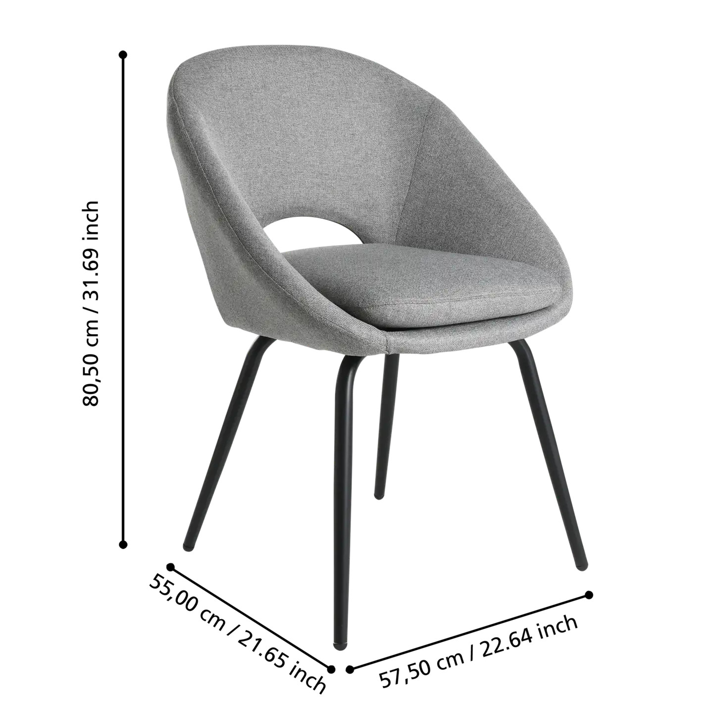 EGLO tuoli Guagua 56x53 cm cm harmaa/musta - 5