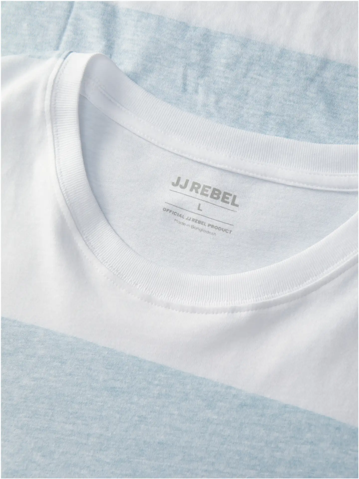 JJ Rebel miesten leveäraitainen t-paita JREBPIKE - Chambray blue - 3