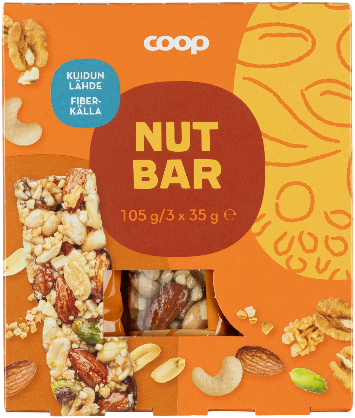 Coop pähkinäpatukka 105 g 3 kpl