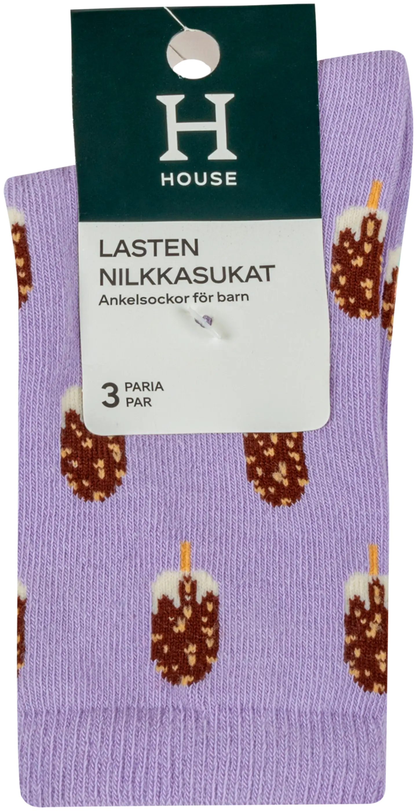 House lasten nilkkasukat Jäätelö 3-pack - pink - 5