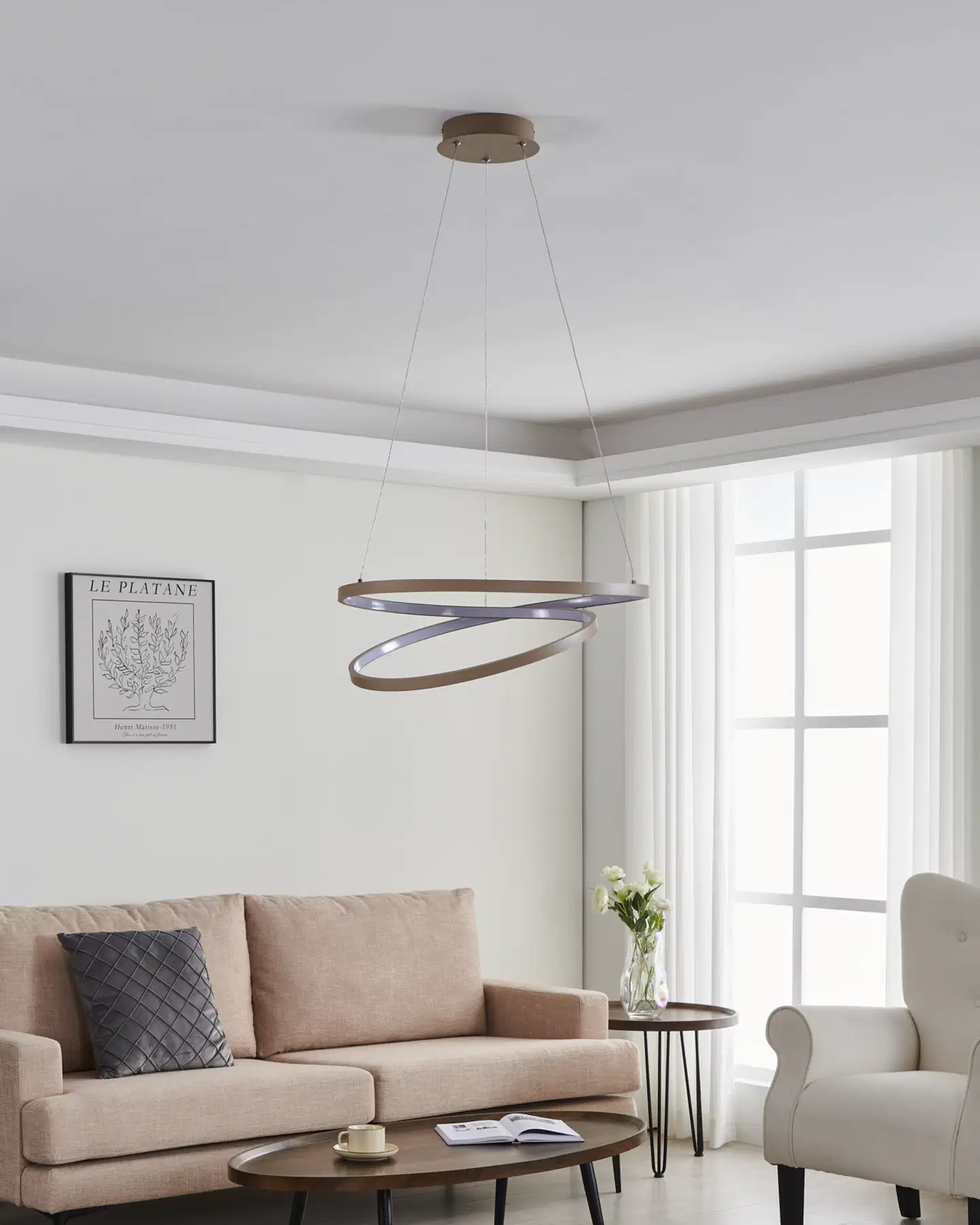 EGLO riippuvalaisin Ruotale LED 36W 55 cm hiekka - 6