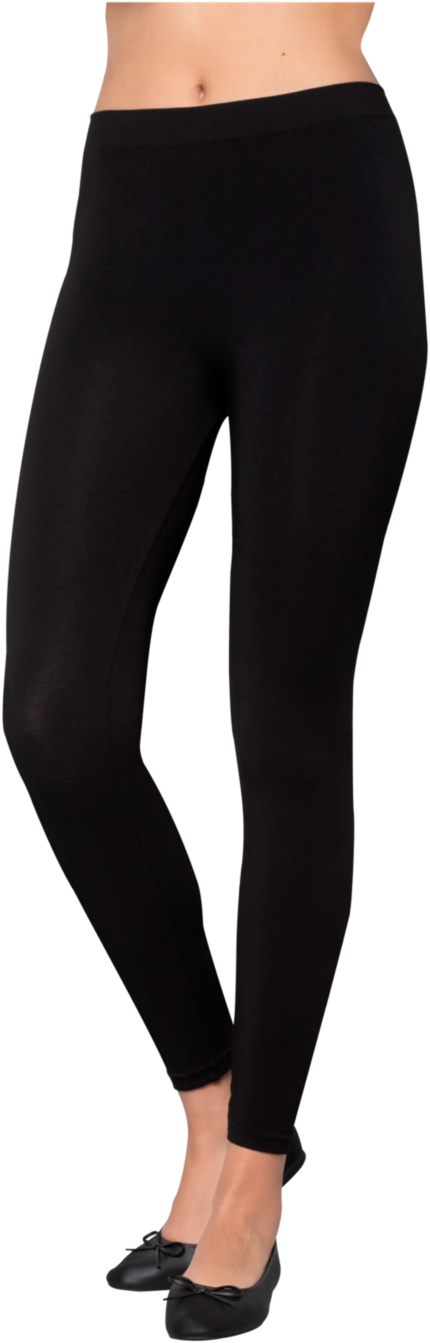 House naisten saumattomat viskoosileggingsit - BLACK - 1