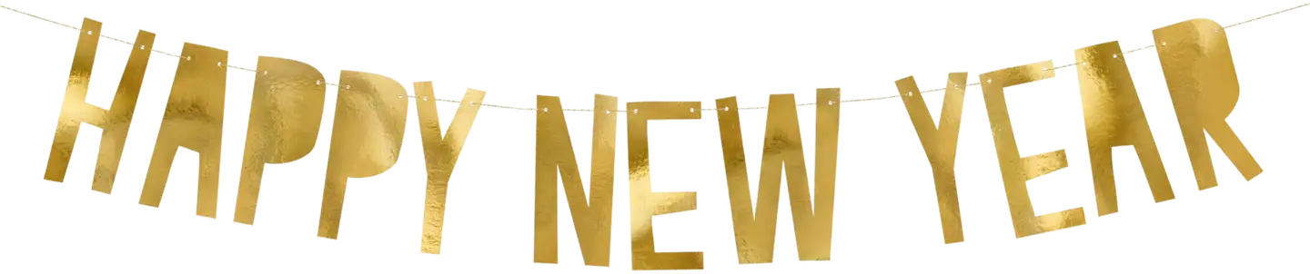 Kirjainnauha Happy New Year,kullanvärinen
