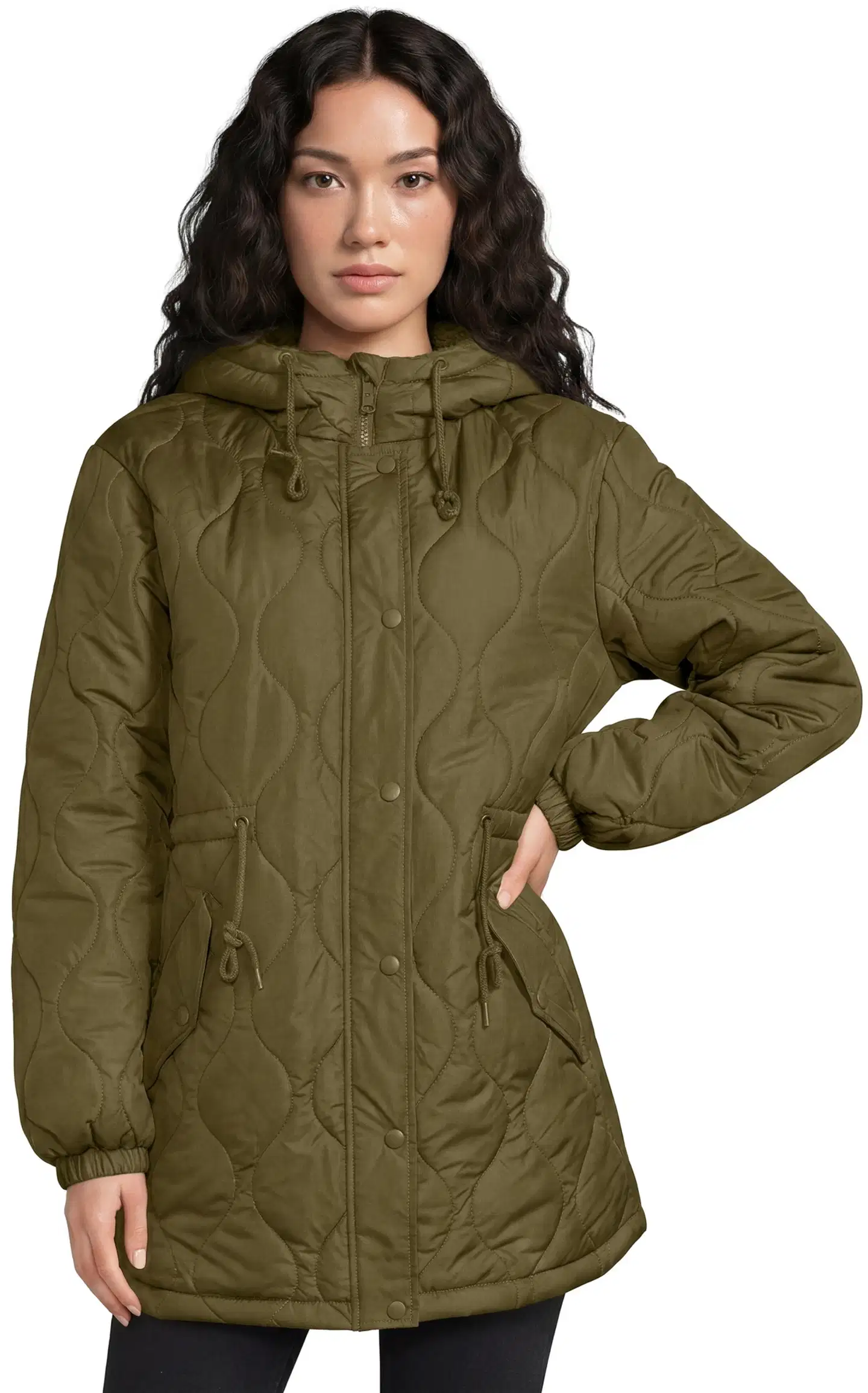 House naisten vanuparkatakki 225H352663 - Dark olive - 1