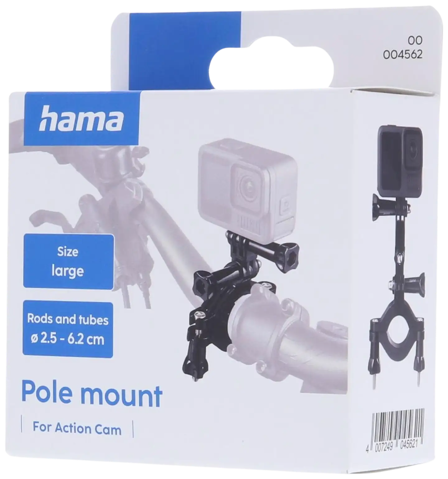 Hama tankokiinnike Large GoPro-kannalla tankoihin halkaisijaltaan 2,5 - 6,2 cm - 4