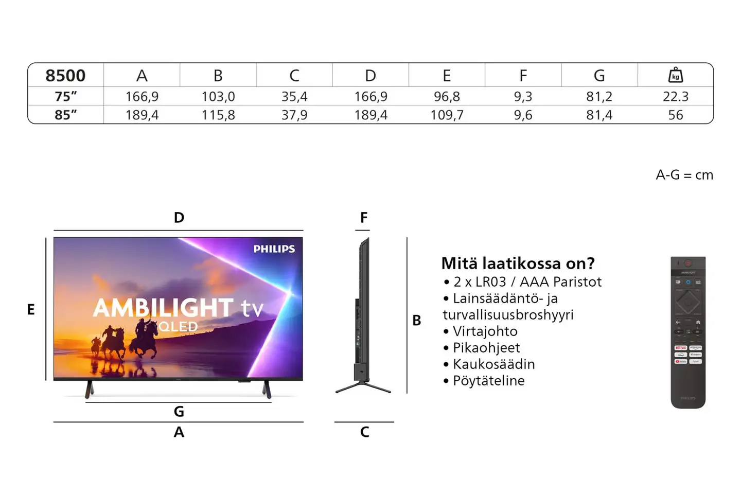 Philips 75" 4K UHD Smart Ambilight QLED TV 75PUS8500/12 - 3