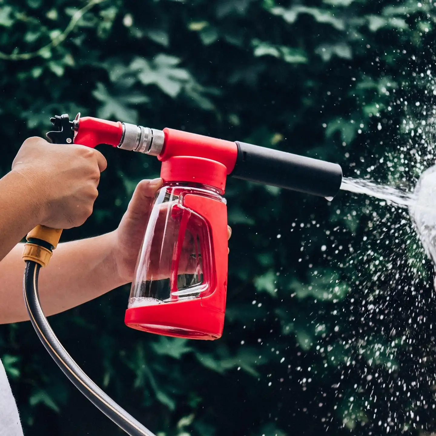 Maxshine LPG002 Snow Master Foam Gun V2 – 1L matalapainevaahdotin puutarhaletkuliitännällä, säädettävä vaahdon määrä, läpinäkyvä PET-säiliö, liukumaton pohja - 3