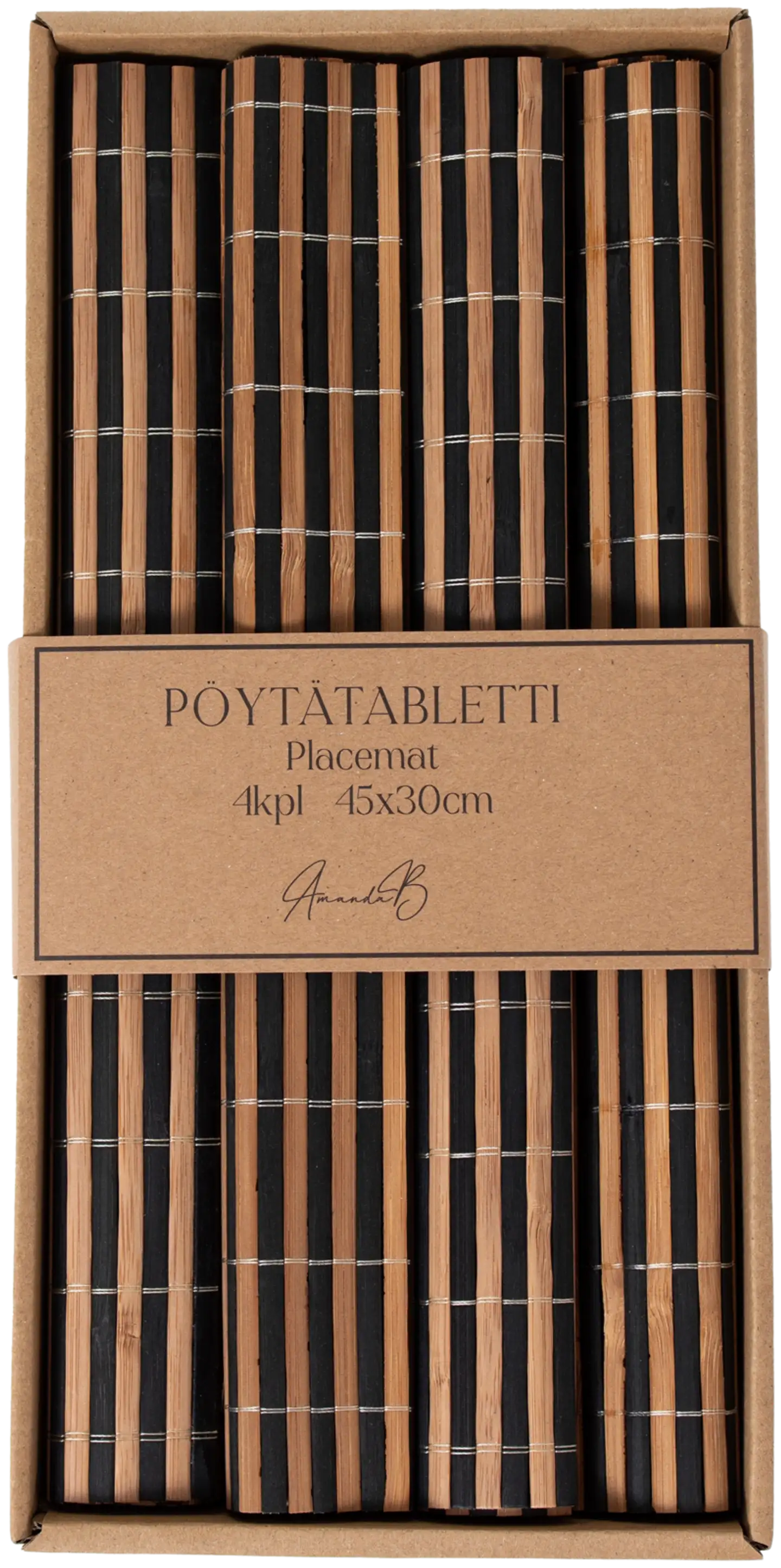 AmandaB Pöytätabletti bambu 4kpl, musta
