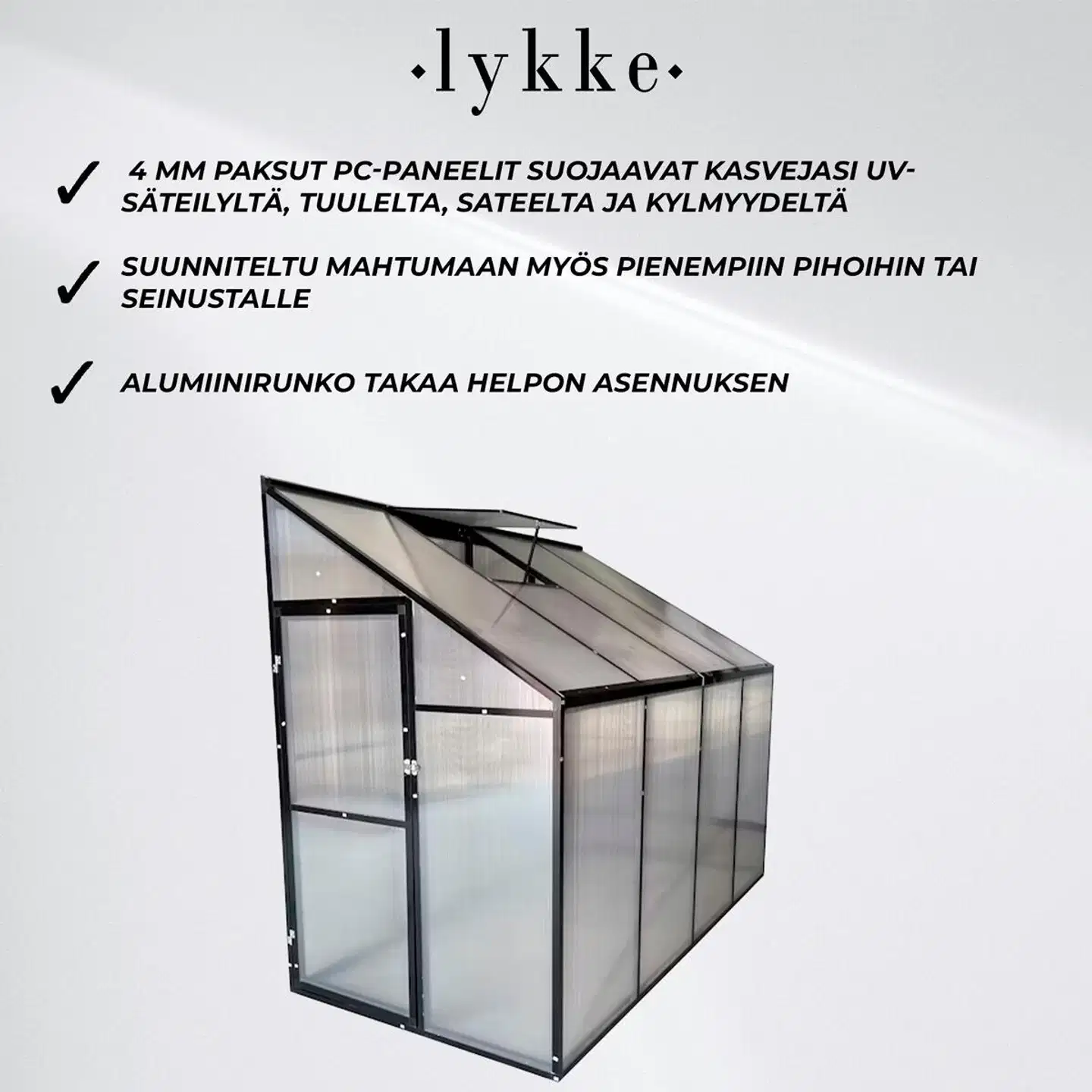 Lykke minikasvihuone sundsvall 241x122x195cm - 3