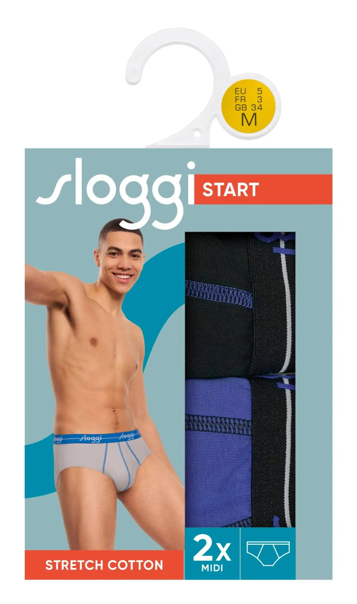 sloggi men Start Midi briefs 2-pack - Black blue - 1