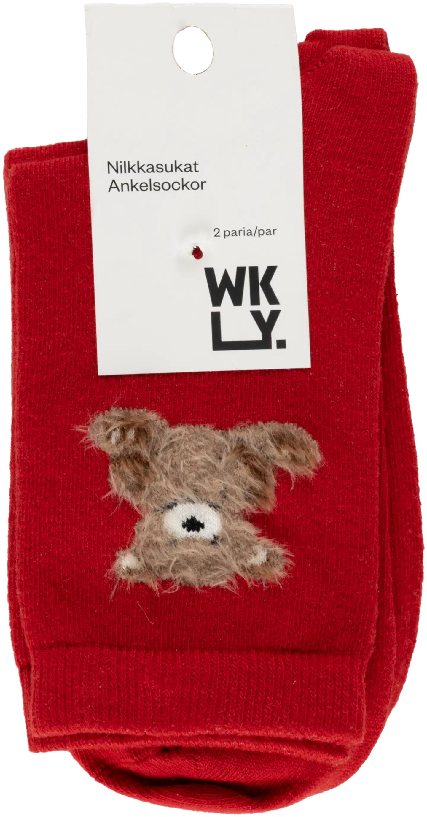 WKLY. naisten sukat teddybear 214W322605 2-pack - Red - 1