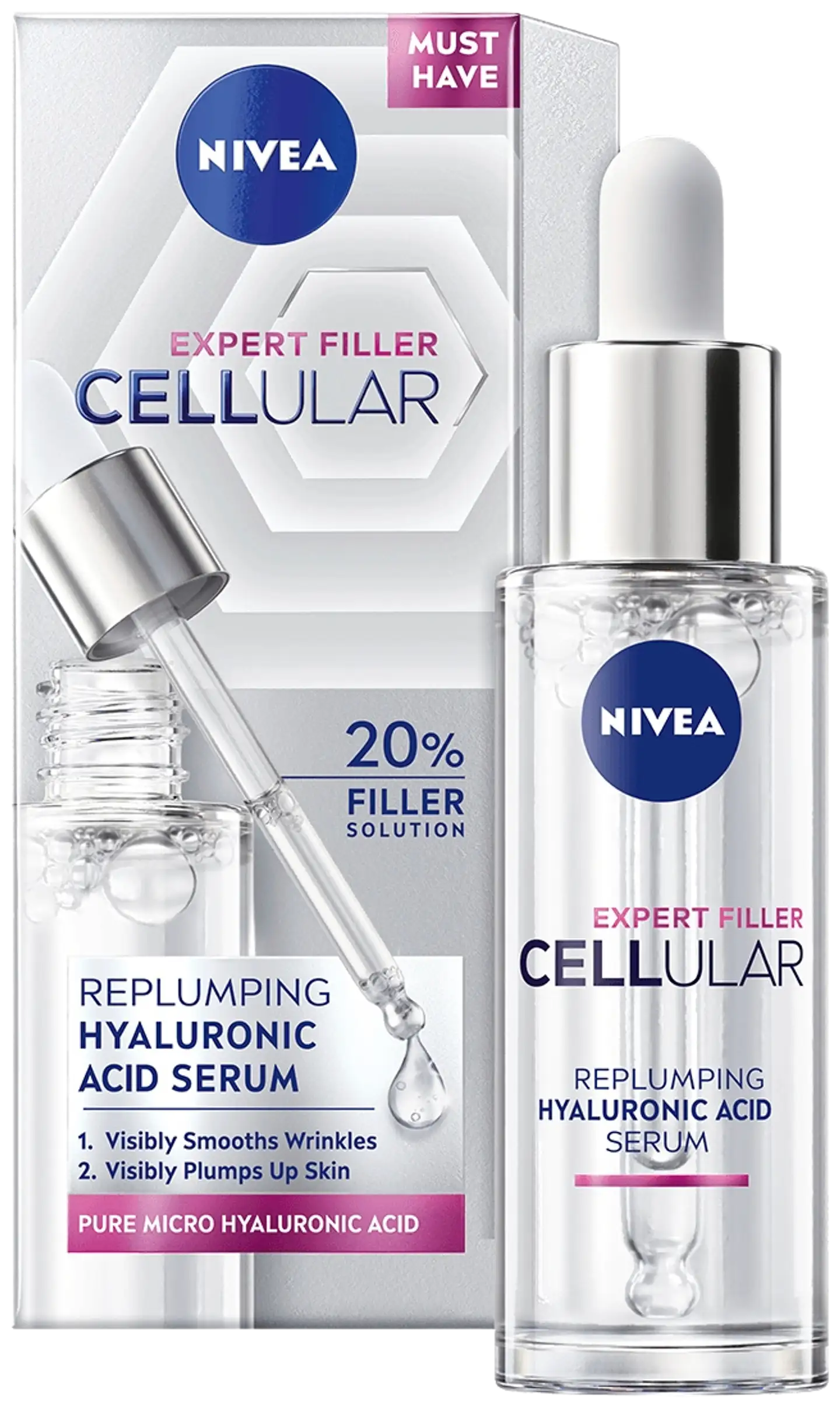 NIVEA 30ml Cellular Expert Filler Hyaluronic Acid Serum -kasvoseerumi