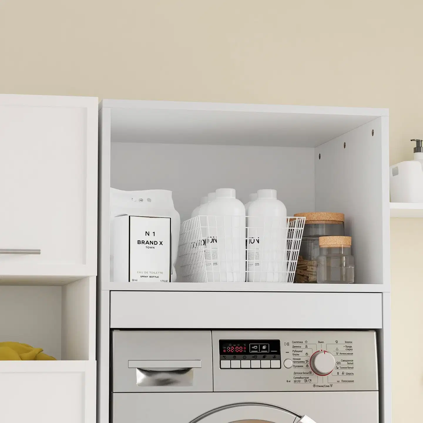 SoBuy pesukonekaappi valkoinen BZR230-W - 5