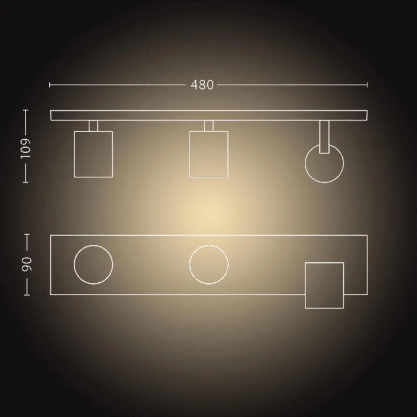 Philips Hue Runner -kohdevalaisin kolmella spotilla 4.2W 2200-6500K 400LM musta - 4