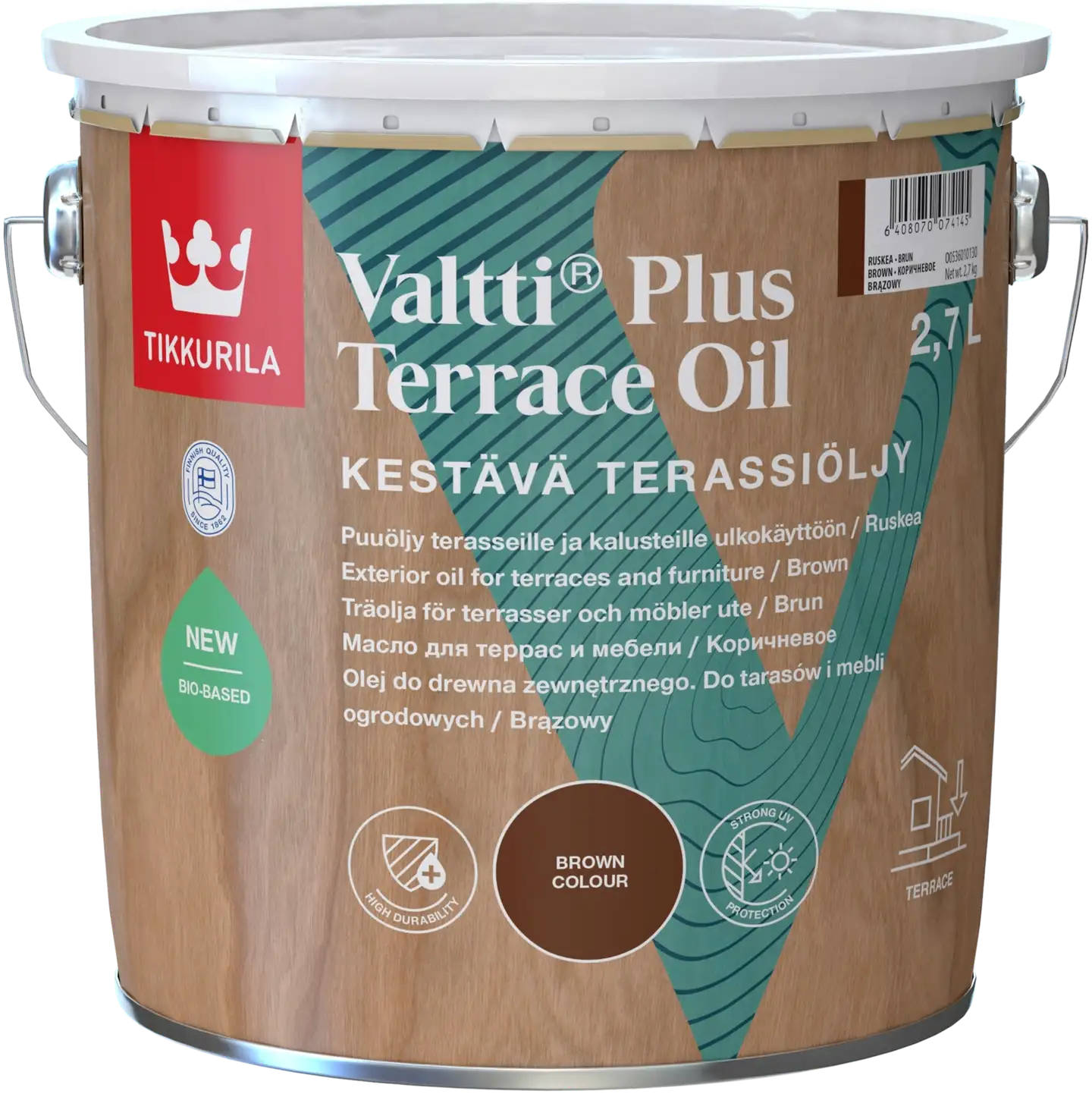 Tikkurila terassiöljy Valtti Plus Terrace Oil 2,7 l ruskea