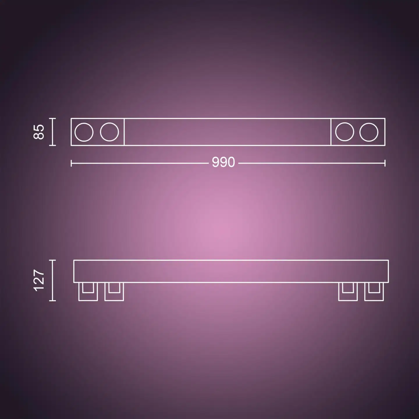 Philips Hue Centris -kattovalaisin neljällä kohdevalolla 40W 2000-6500K 4400LM valkoinen - 2