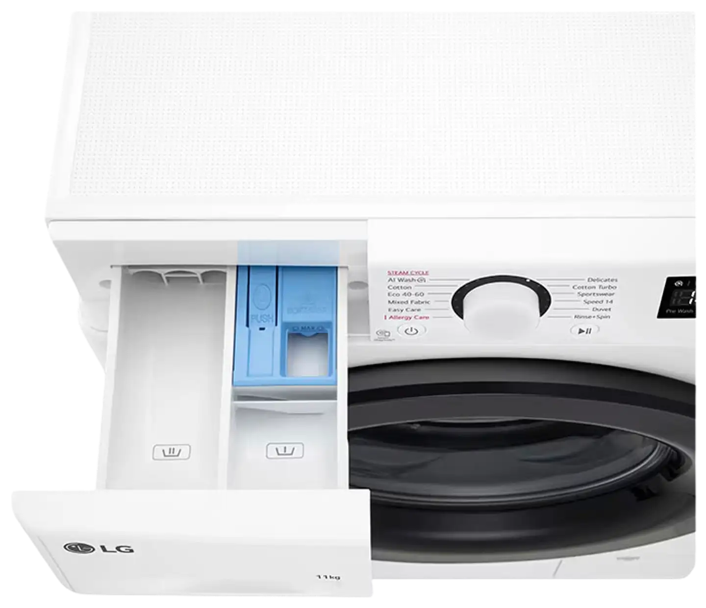 LG edestä täytettävä pyykinpesukone F4Y5EYP6W 11kg valkoinen - 7