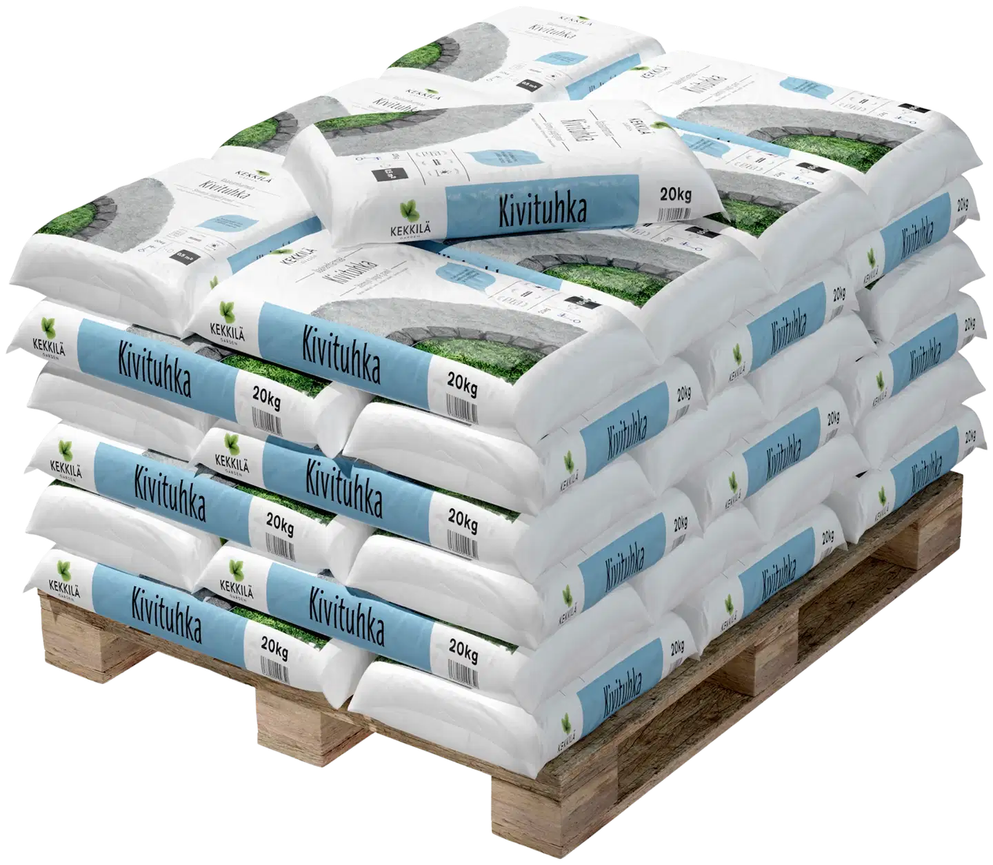 Kekkilä Kivituhka vaaleanharmaa 20 kg, lava 56 säkkiä - 1