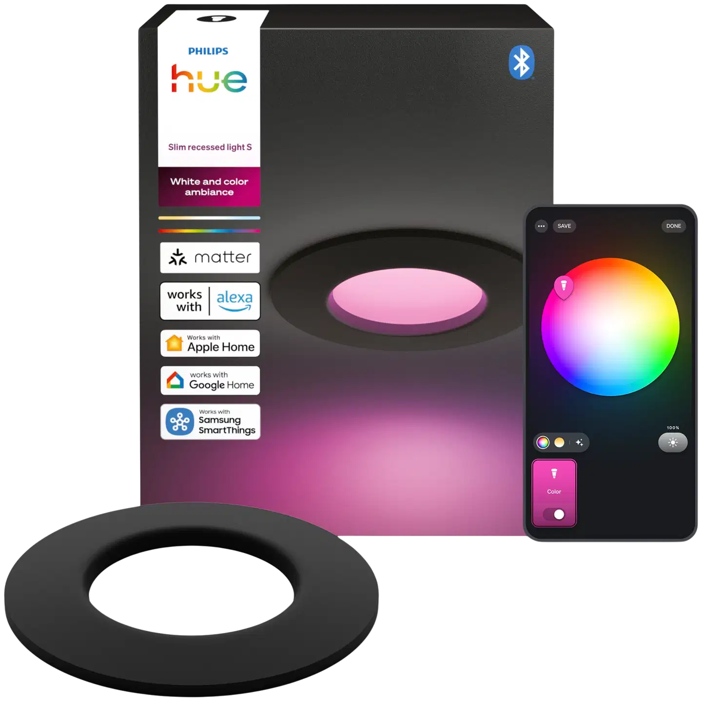 Philips Hue alasvalo 90mm musta - 1
