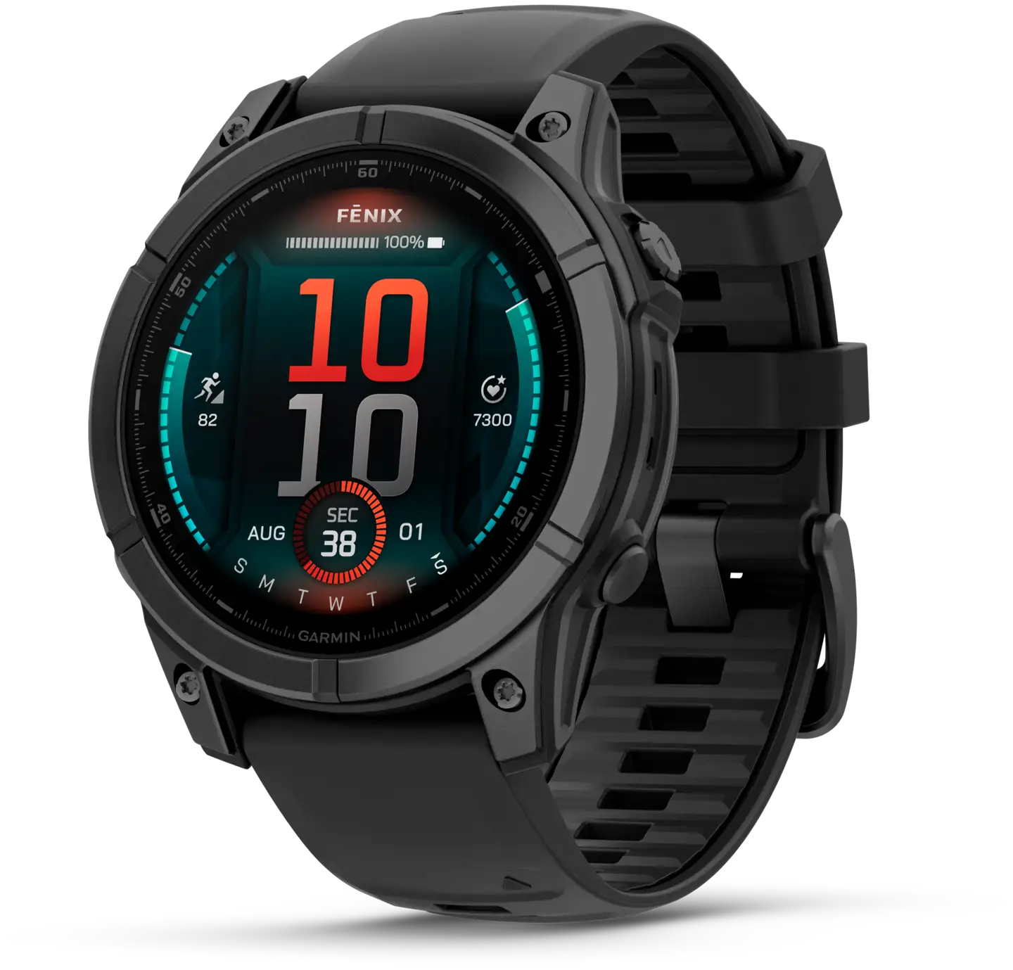 Garmin urheilukello Fenix E AMOLED 47 mm tummanharmaa teräs/musta - 1