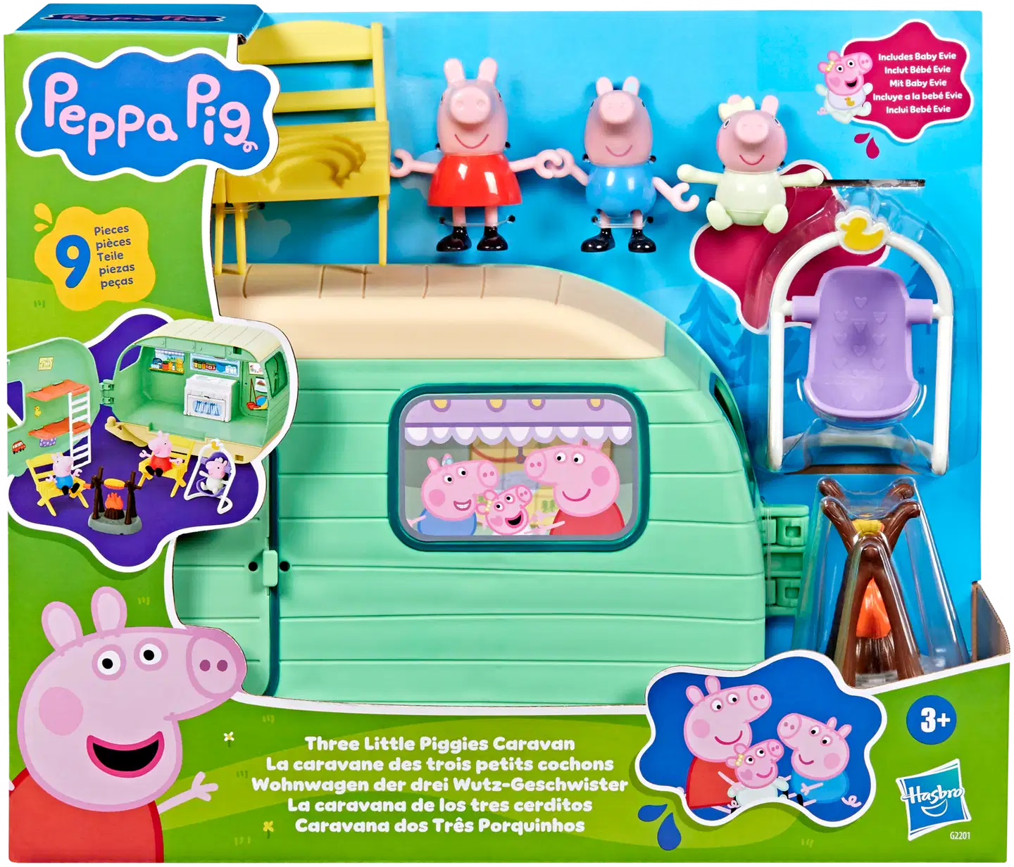 Peppa Pig leikkisetti Kolme pientä possua ja matkailuvaunu - 1