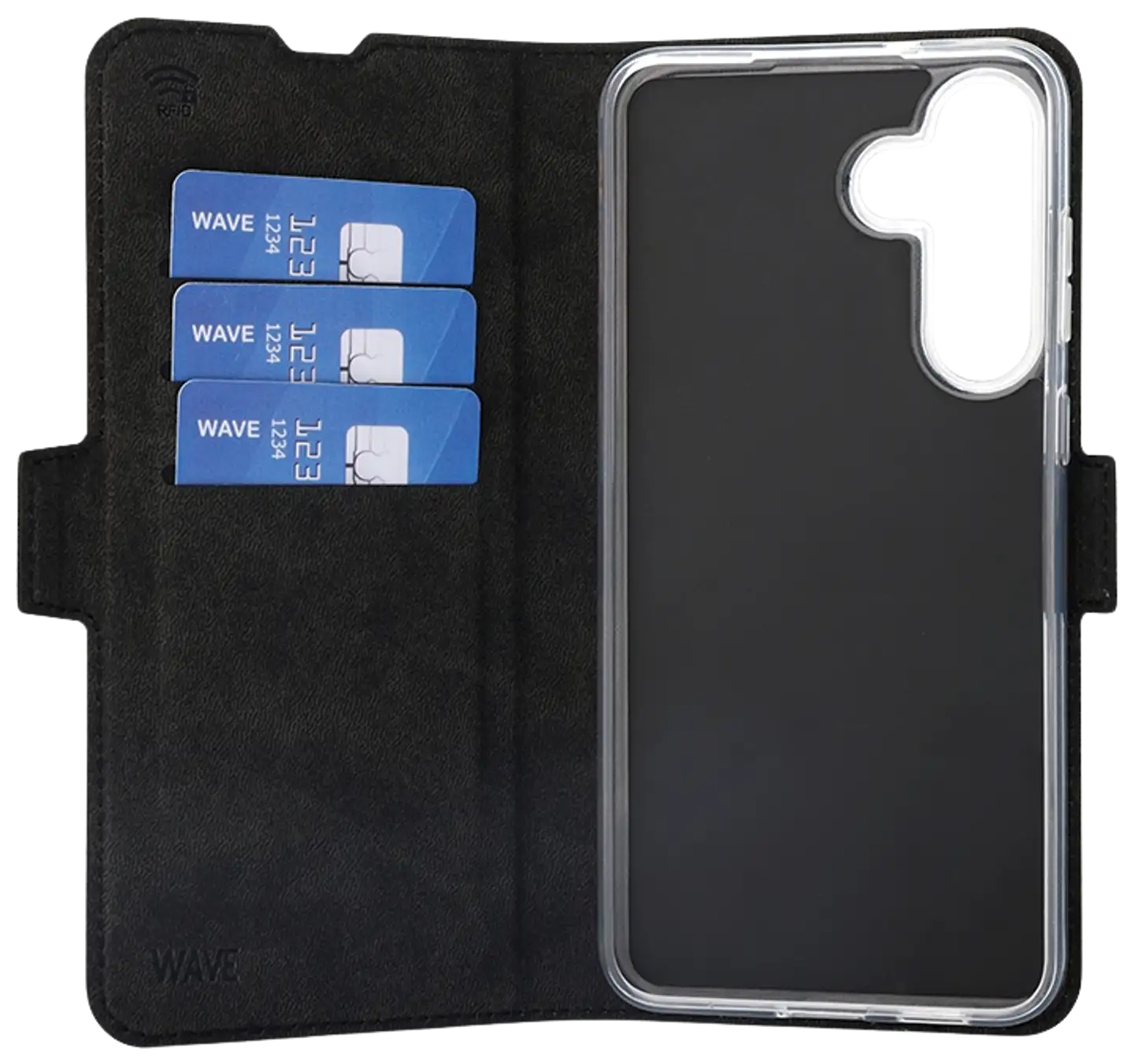 Wave Book Case, Samsung Galaxy S25 FE 5G, Musta - 3