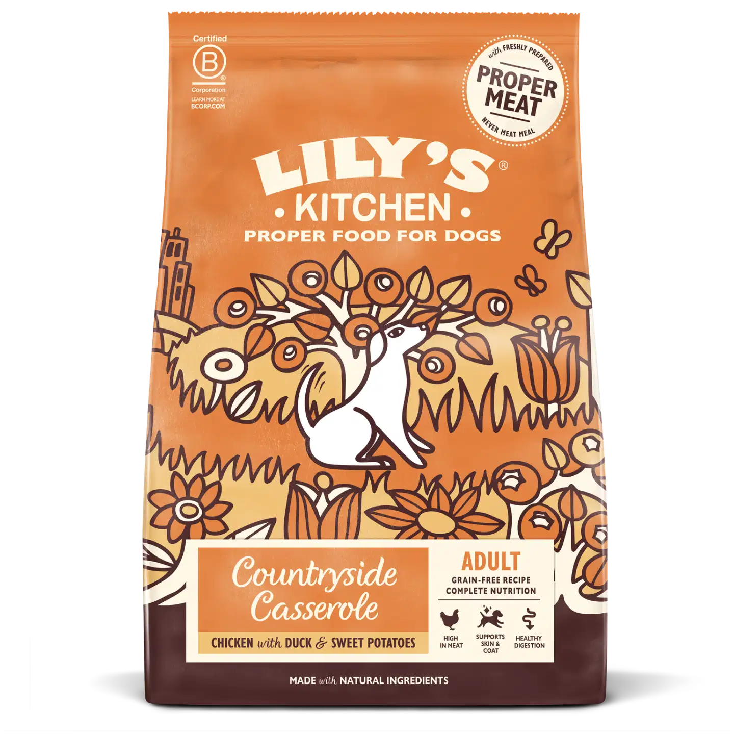 Lily's Kitchen 1kg Countryside Casserole sis. kanaa ja ankkaa koiranruoka