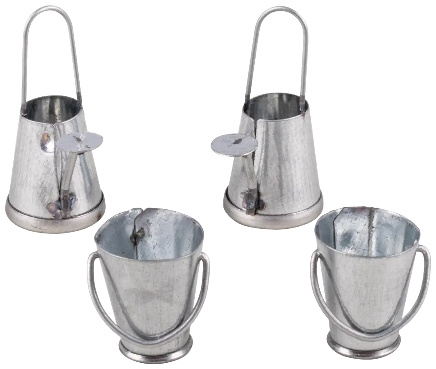 Rayher Hobby metallinen kastelukannu + ämpäri, 2 tyyppiä, 2-3 cm, itsepalveluarkki 4 kpl - 1